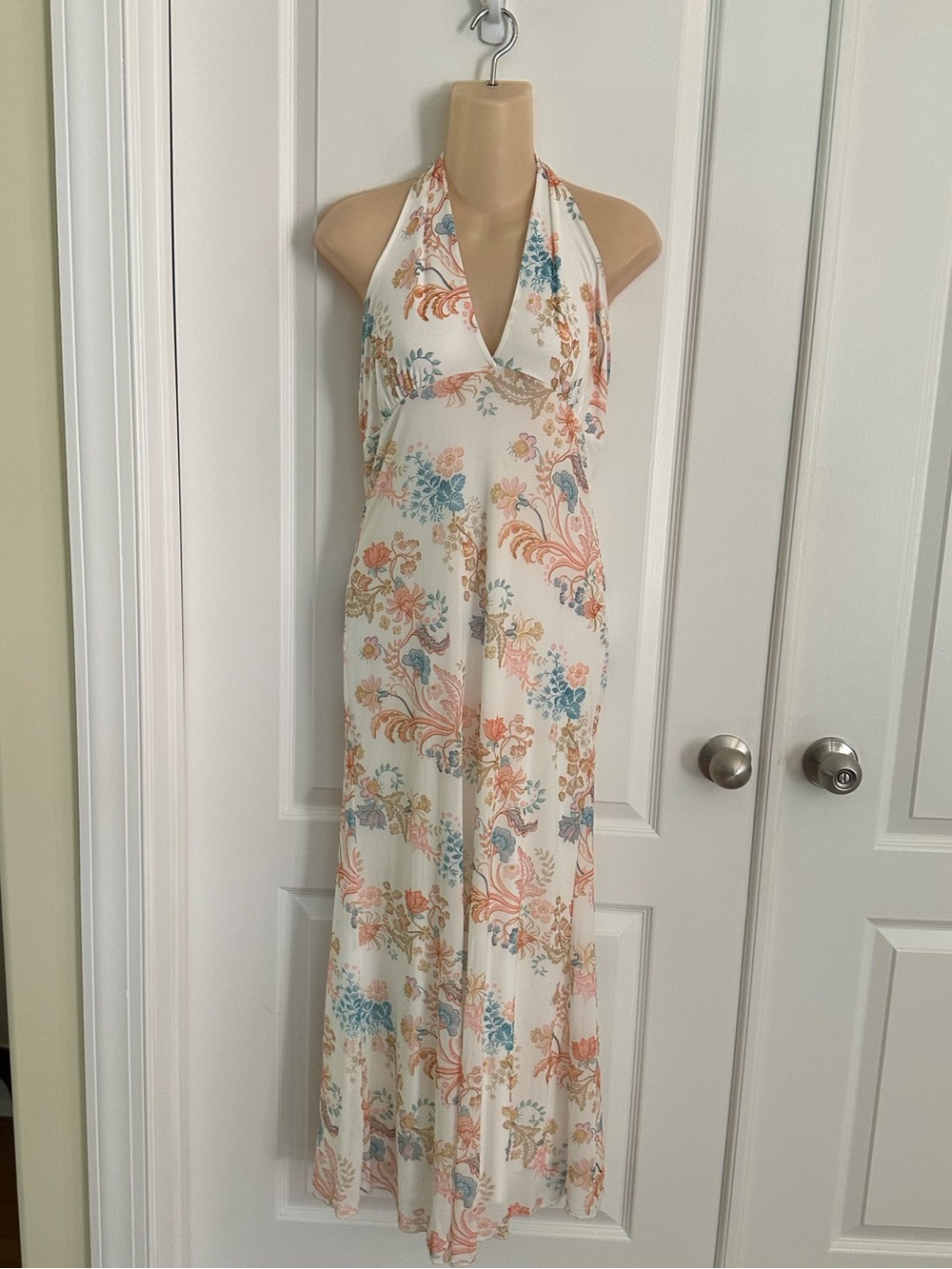 See You Monday floral halter maxi dress